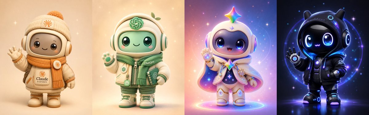 可爱的 AI 吉祥物阵容