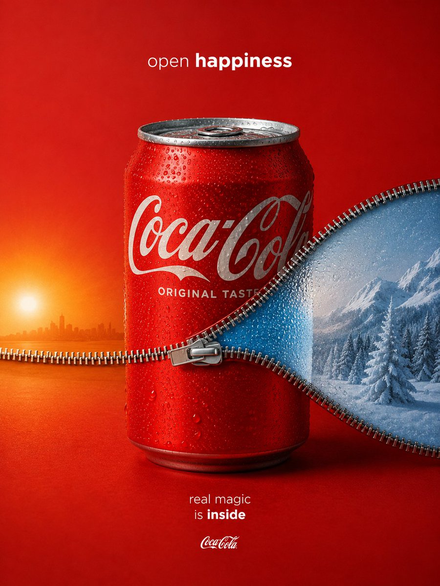 超现实 Coca-Cola 拉链广告